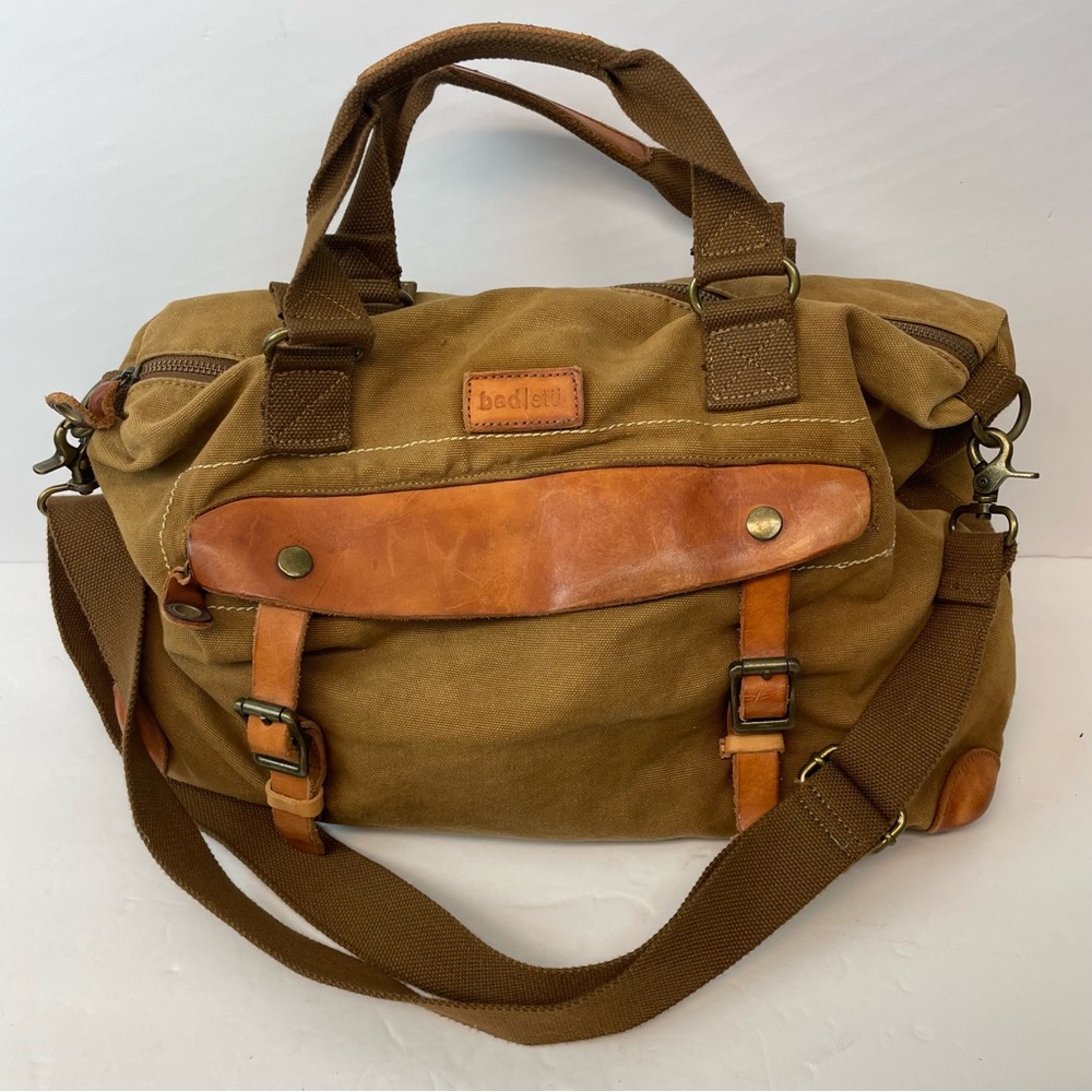 BEDSTU Townsend Canvas and Leather Duffle Messenger Bag